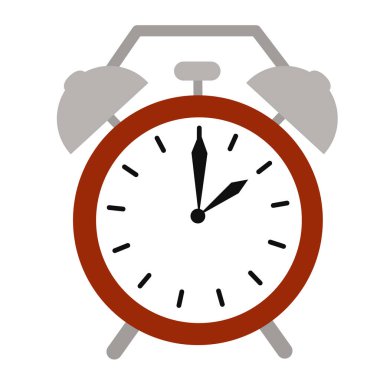 Çalar saat düz resimde beyaz