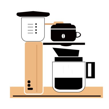 kahve makinesi düz resimde beyaz
