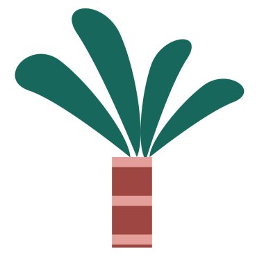 beyaz bitki pot düz illüstrasyon