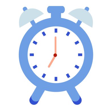 Çalar saat düz resimde beyaz