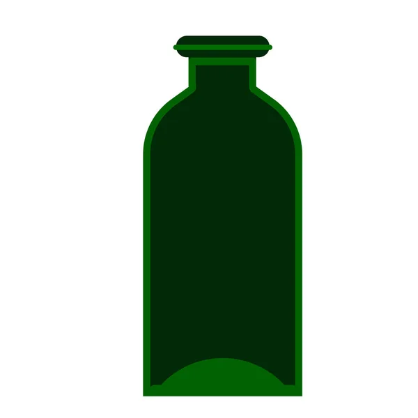 Groene fles platte illustratie op wit — Stockvector