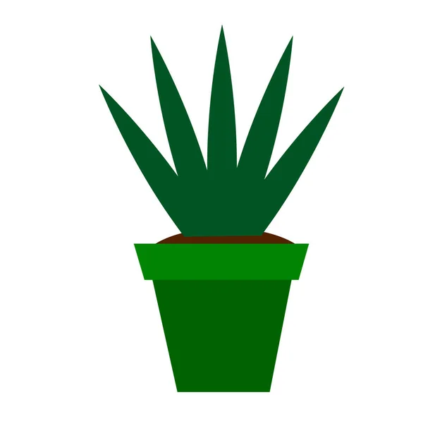 白の植物鍋フラットイラスト — ストックベクタ