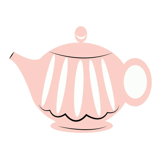Teapot flat illustration on white — Stock Vector