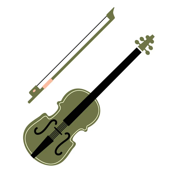 Violin flat illustration on white — Stock Vector