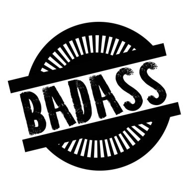 Beyaz üzerinde badass damga Yazdır