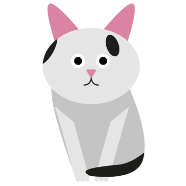 Beyaz giyinmiş kedi düz Illustration