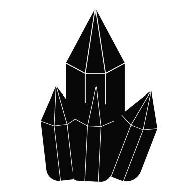 Kristal düz resimde beyaz