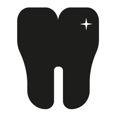 Beyaz diş düz illüstrasyon