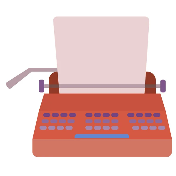 Máquina de escribir ilustración plana en blanco — Vector de stock