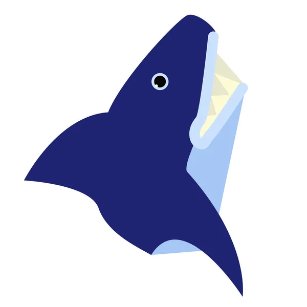 Hai flache Abbildung auf weiß — Stockvektor