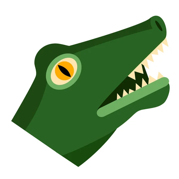 Crocodilo plana ilustração em branco — Vetor de Stock