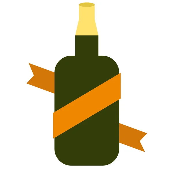 Botella plana ilustración en blanco — Vector de stock