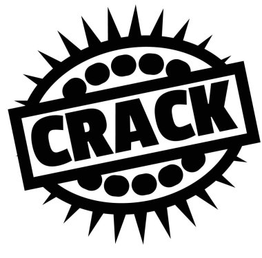 Beyaz üzerinde çatlak damgası Yazdır