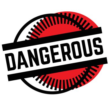 Beyaz üzerinde tehlikeli damga Yazdır