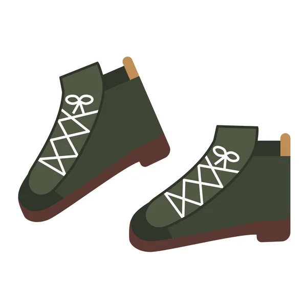 Botas planas ilustración en blanco — Vector de stock