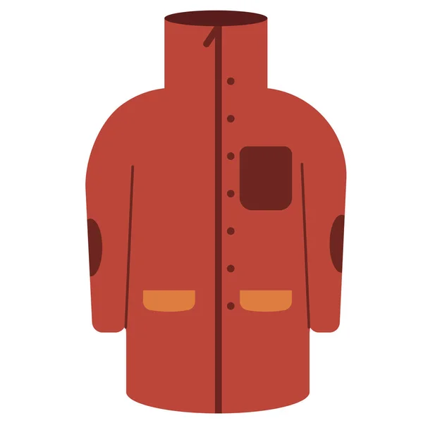 Czerwona kurtka anorak płaskie ilustracja na białym tle — Wektor stockowy