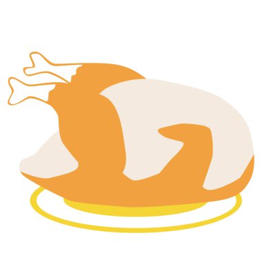 Tavuk düz resimde beyaz