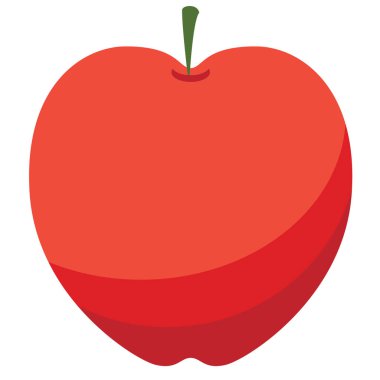 Beyaz üzerine kırmızı elma düz illüstrasyon