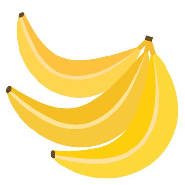 Beyaz Banana düz illüstrasyon