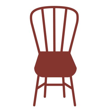 Beyaz düz illüstrasyon kahverengi sandalye