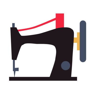 Dikiş makinesi düz resimde beyaz