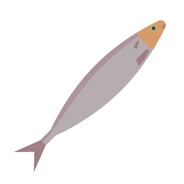 Ilustrasi ikan datar pada warna putih - Stok Vektor