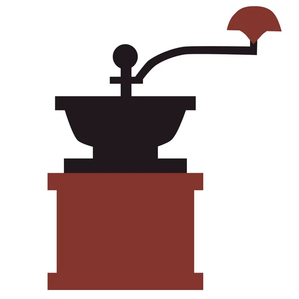Práctico molino de café ilustración plana en blanco — Vector de stock