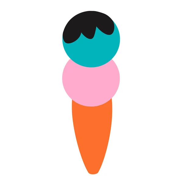 Ice cream plochý obrázek na bílém — Stockový vektor