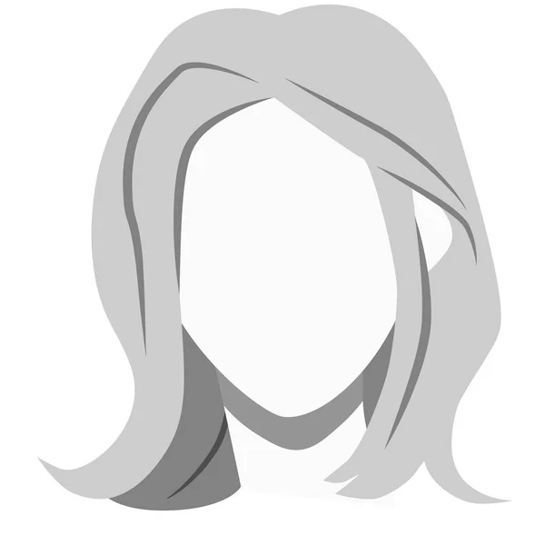中間の長さの髪白にフラット イラスト — ストックベクタ