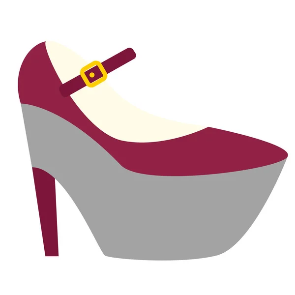 Sapato vermelho ilustração plana no branco — Vetor de Stock
