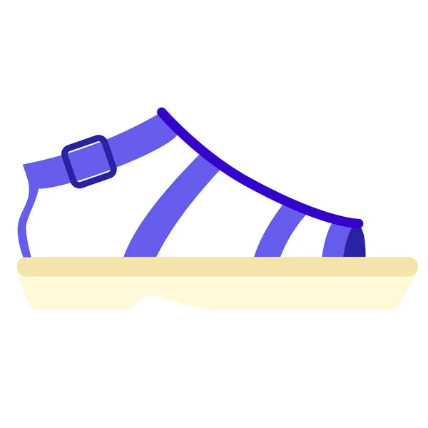 Blauwe sandaal plat illustratie op wit — Stockvector