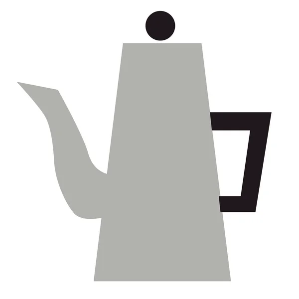灰色茶壶平例证在白色 — 图库矢量图片