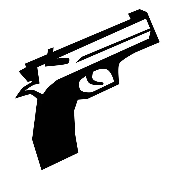 Ilustración plana pistola en blanco — Vector de stock