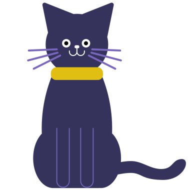 Beyaz sevimli kedi düz illüstrasyon