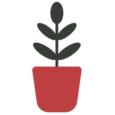 beyaz bitki pot düz illüstrasyon