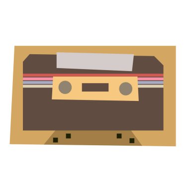 Teyp düz resimde beyaz üzerine kayıt