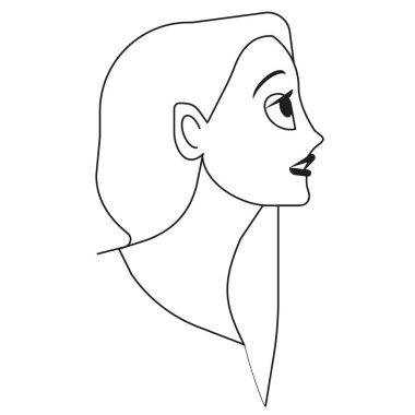 kadın yüzü düz resimde beyaz