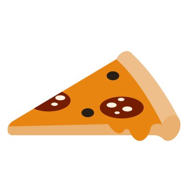 Pizza dilimi düz resimde beyaz