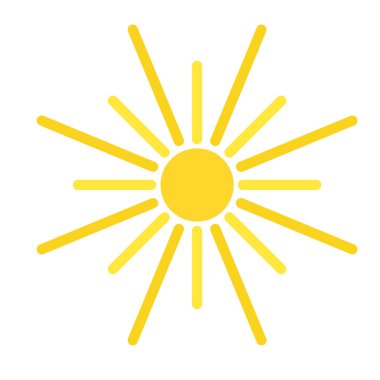 Güneş illüstrasyon beyaz düz