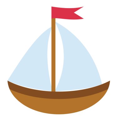 Tekne düz resimde beyaz