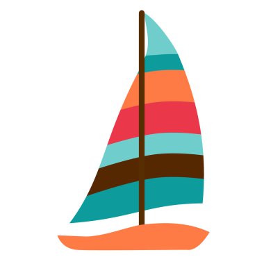 yelken tekne düz resimde beyaz