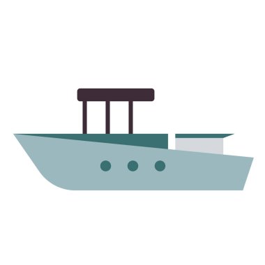 Tekne düz resimde beyaz