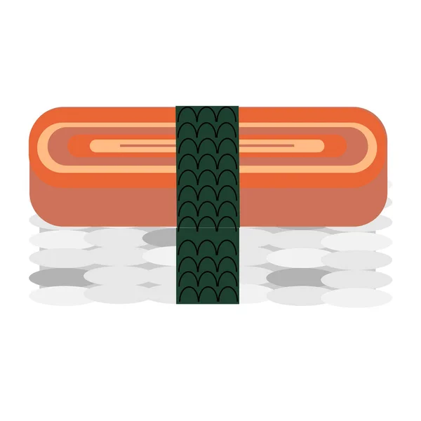 Ilustración plana de sushi en blanco — Vector de stock