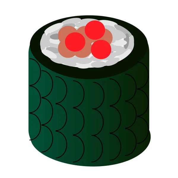 Sushi rulle platt illustration på vit — Stock vektor