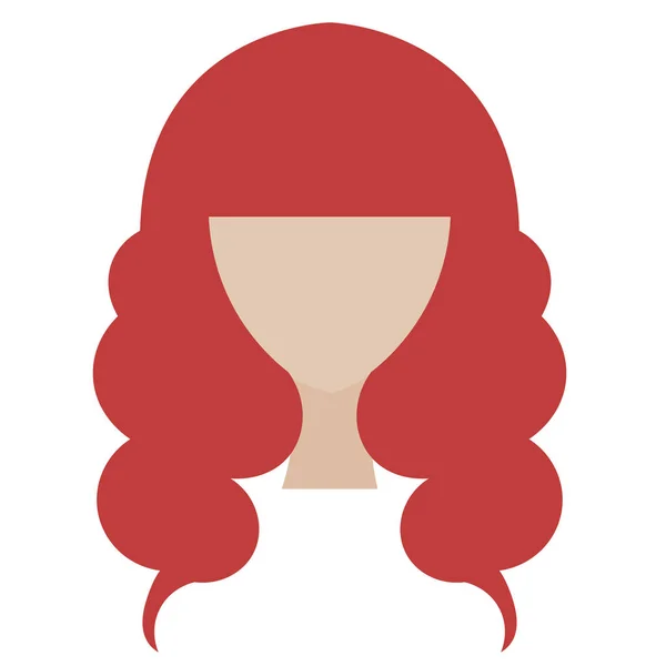 Kadın saç düz resimde beyaz — Stok Vektör