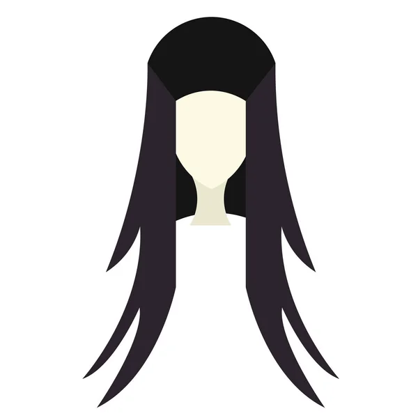 Mulher cabelo plana ilustração no branco — Vetor de Stock