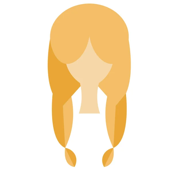 Mulher cabelo plana ilustração no branco —  Vetores de Stock