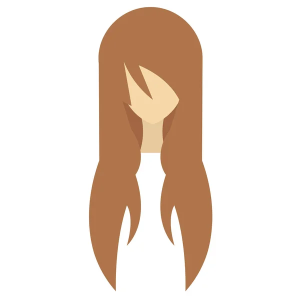 Kadın saç düz resimde beyaz — Stok Vektör