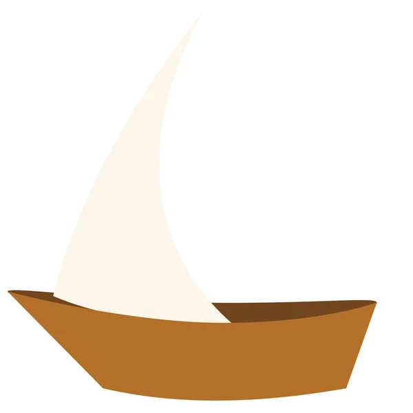 Βάρκα επίπεδη απεικόνιση σε λευκό — Διανυσματικό Αρχείο