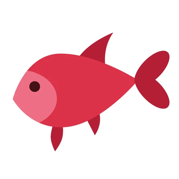 Illustration plate poisson sur blanc — Image vectorielle